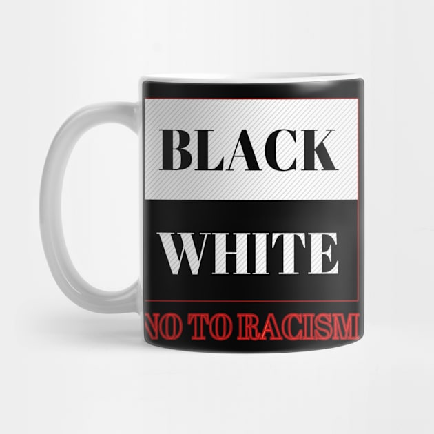 Black White no to racism by GBDesigner